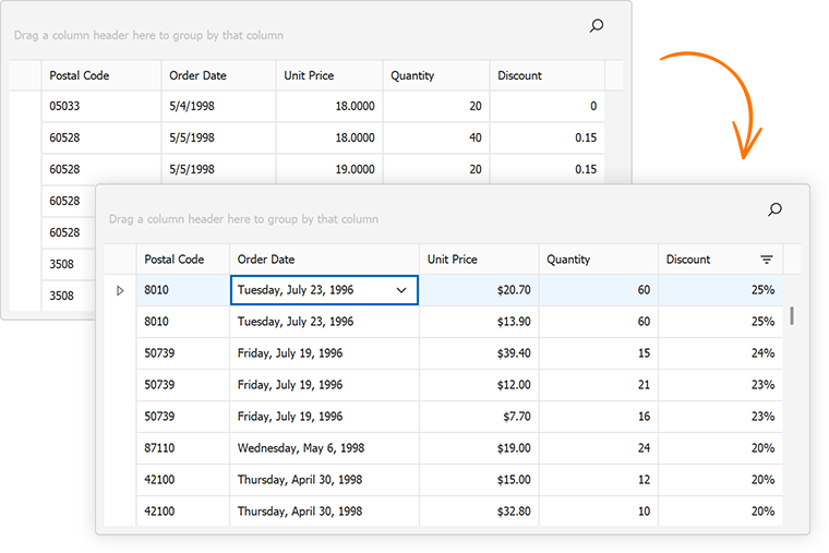 Format Cell Values - WinForms Data Grid, DevExpress