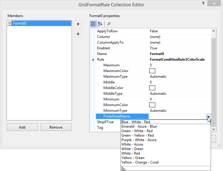 FormatRuleColorScalePredefinedName