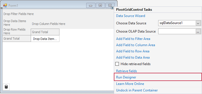 Run the Pivot Grid Designer