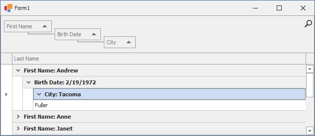 WinForms Data Grid - Group by Multiple Columns, DevExpress