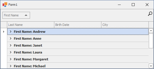 WinForms Data Grid - Grouping, DevExpress