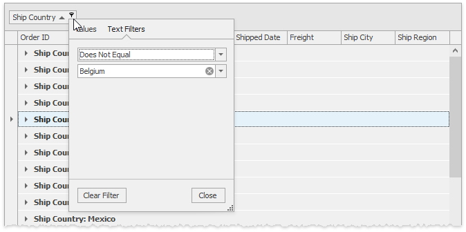 Grid - Filtering by grouped column