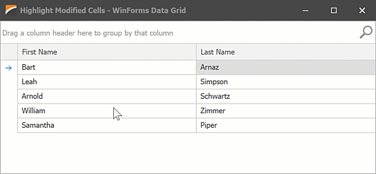 Highlight Modified Cells - WinForms Data Grid, DevExpress