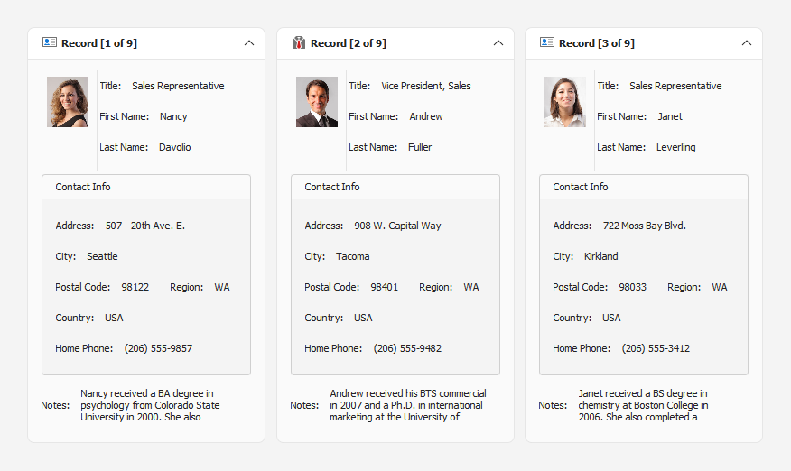 Display Custom Images within Card Captions - WinForms Grid, Layout View