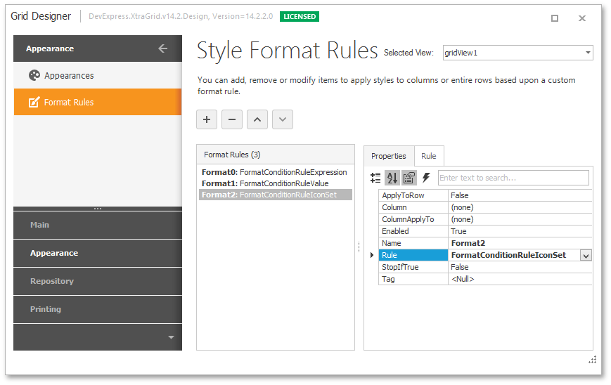 GridDesignerFormatRulesPageWithRules