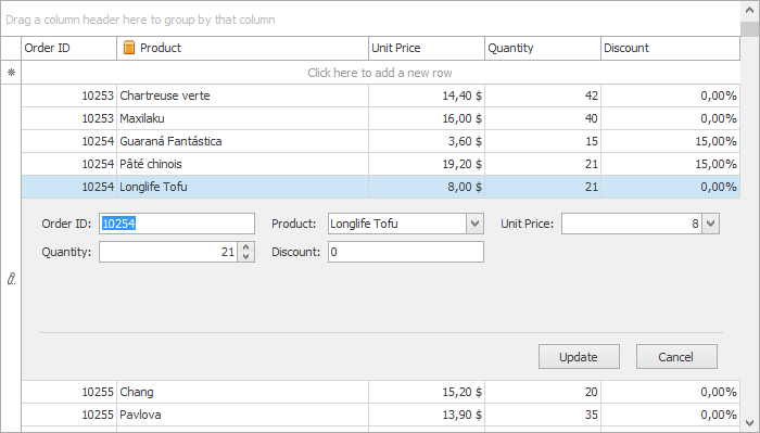 mvc devexpress gridview