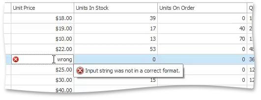 windows grid data validation ux presentation