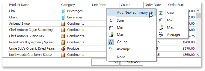 GridView_Summaries_AddNewSummaryItem