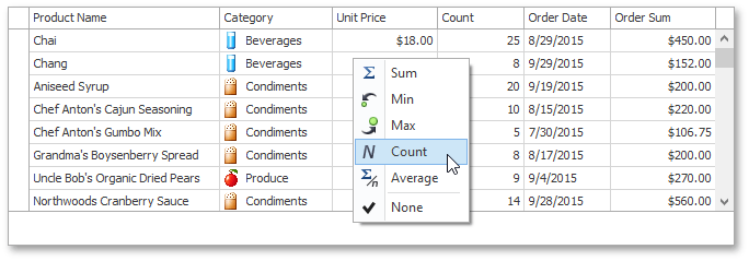 GridView_Summaries_UsingViewFooterContextMenu