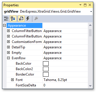 GridView_ViewAndColumnAppearance_AppearanceProperty