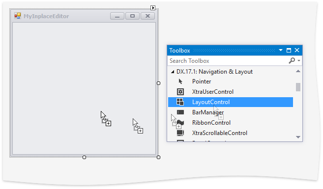 InplaceEditor - DropLayoutControl