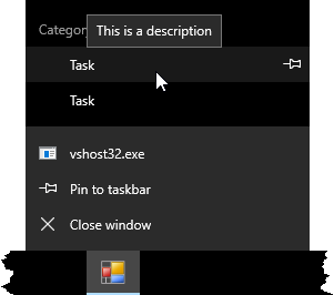 JumpListItemTask_DescriptionShown