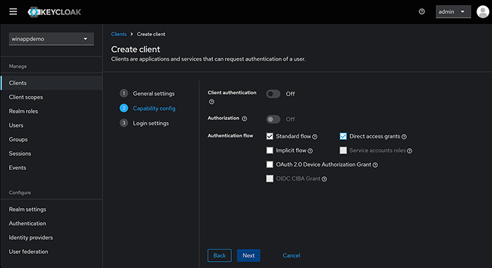 Enable Direct Access Grants - Keycloak