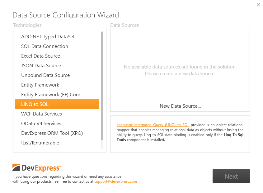 Binding To Linq To Sql Classes Winforms Controls Devexpress Documentation