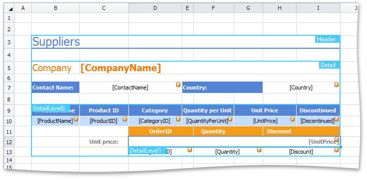 MailMergeNoCodeExample-TemplateMarkupWithFields