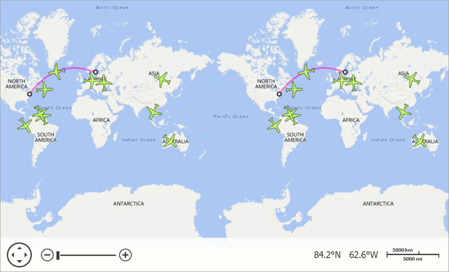 Scroll the Map | WinForms Controls | DevExpress Documentation