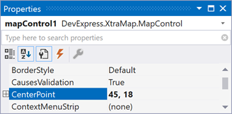 DevExpress MapControl for WinForms - Specify the center point