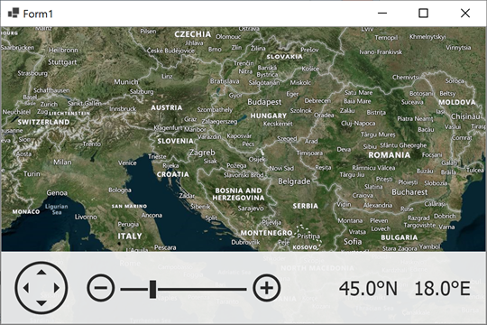 DevExpress MapControl for WinForms - Resulting app