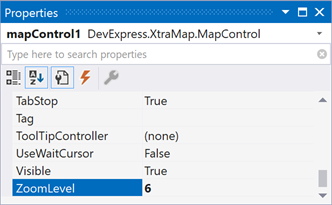 DevExpress MapControl for WinForms - Specify the zoom level