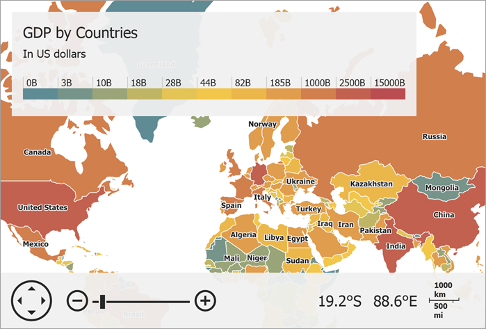 A map with vector polygons