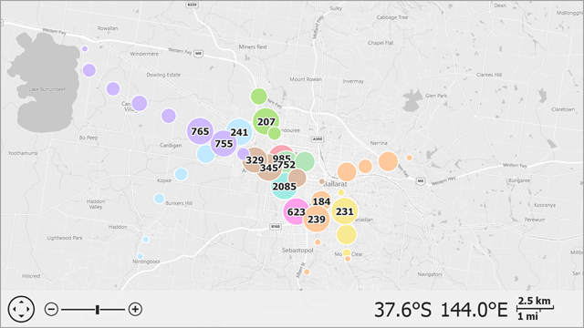 Map item clusters