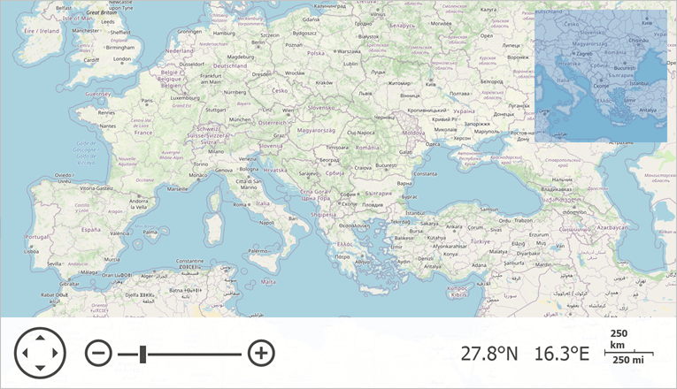 A map with OpenStreetMap tiles loaded