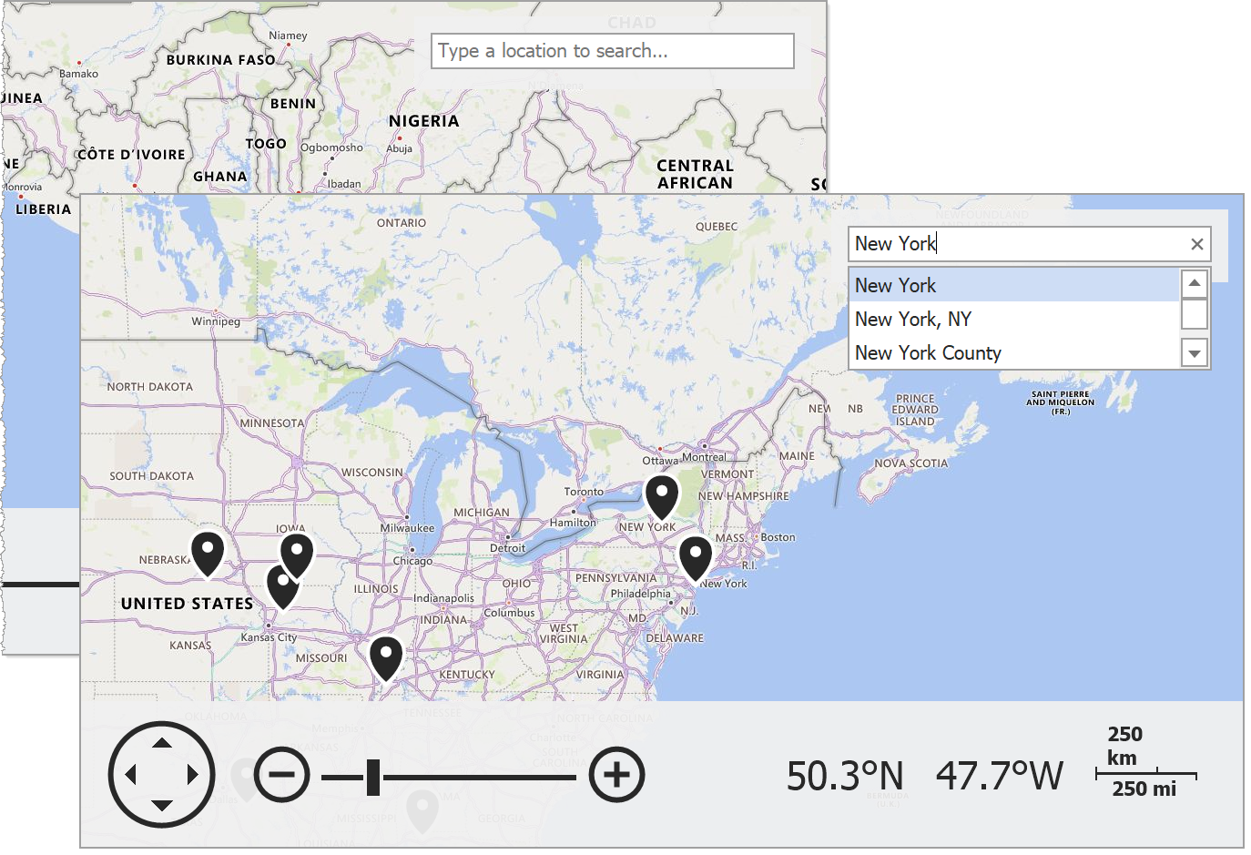 Map search panel customization