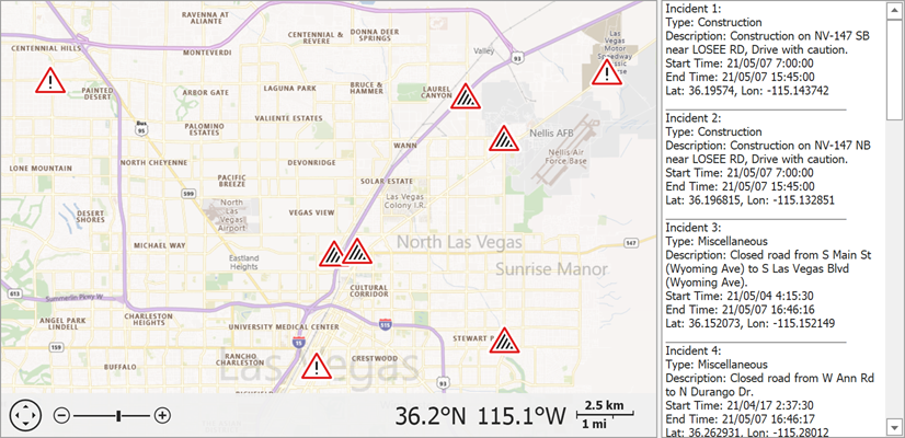 A traffic incident map