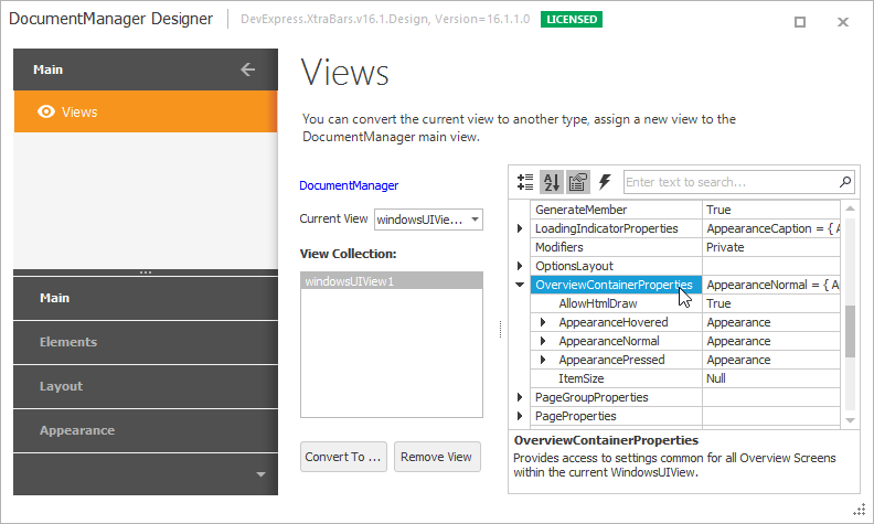 Metro Getting Started - SlideGroup Overview Properties