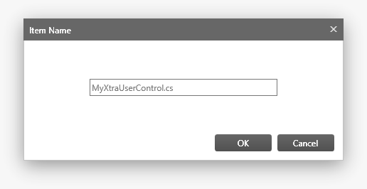 Name the XtraUserControl
