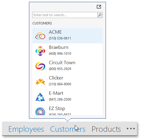 OfficeNavBar - Peek Panel