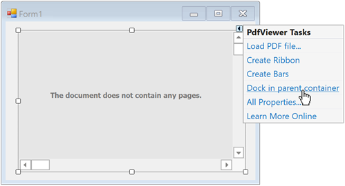 Dock the PDF Viewer In Parent Container