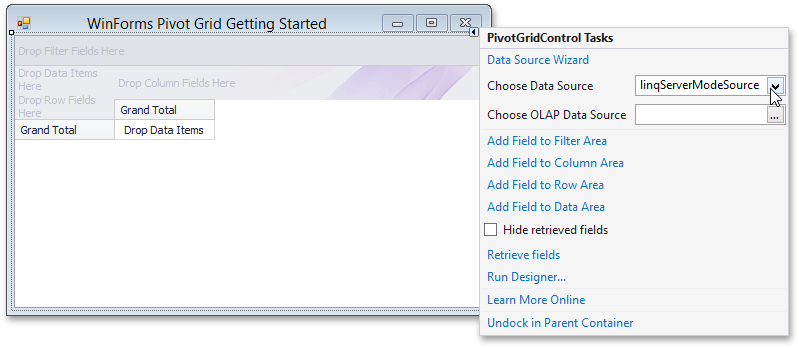 pivot grid server mode result