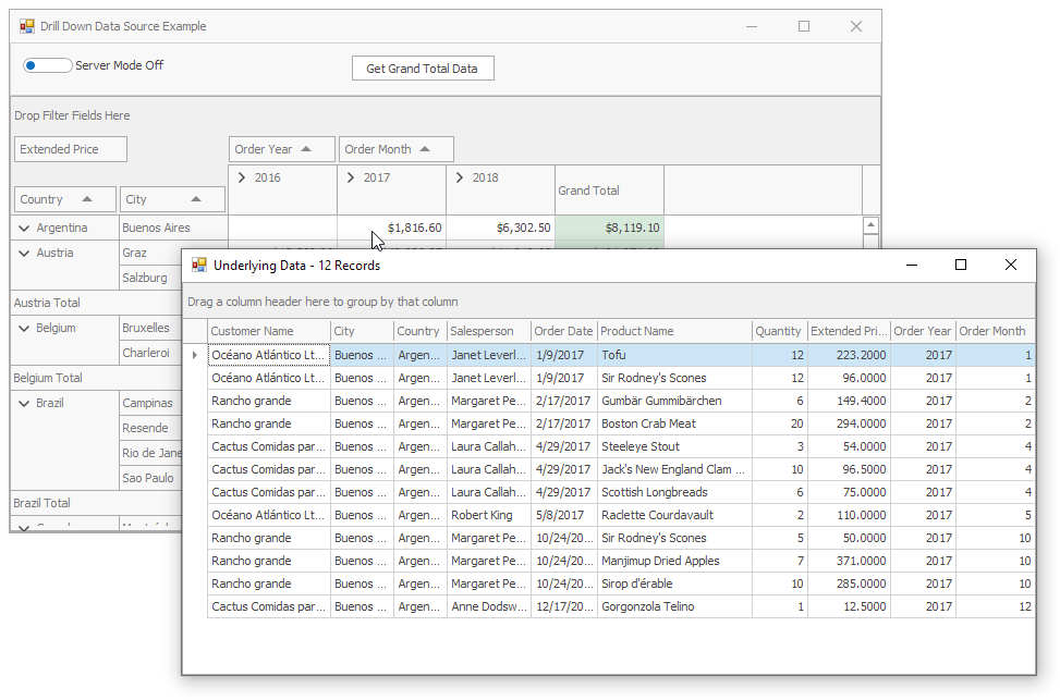 devexpress pivotgrid