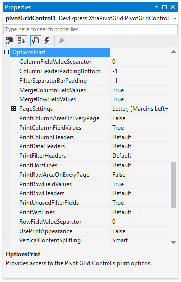 PivotGrid-OptionsPrint