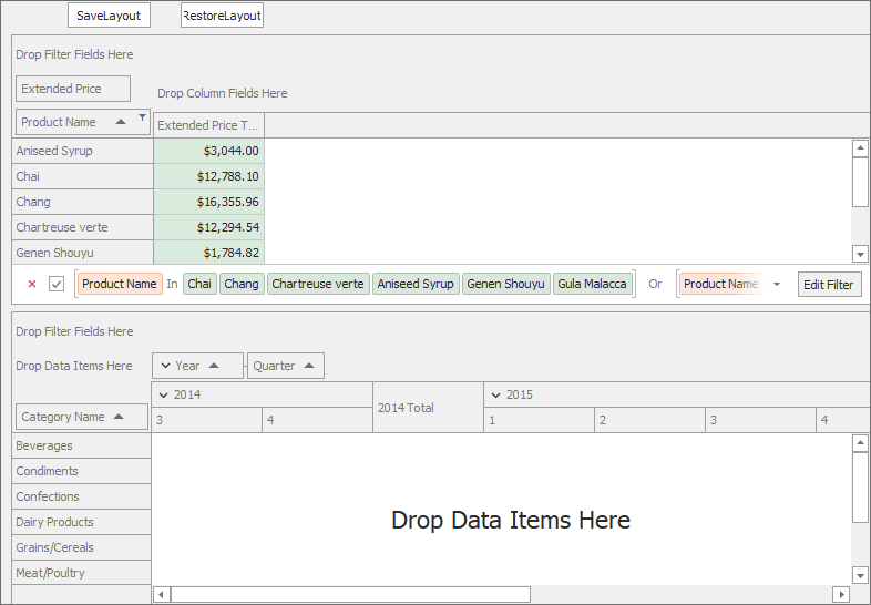 Manage layout example