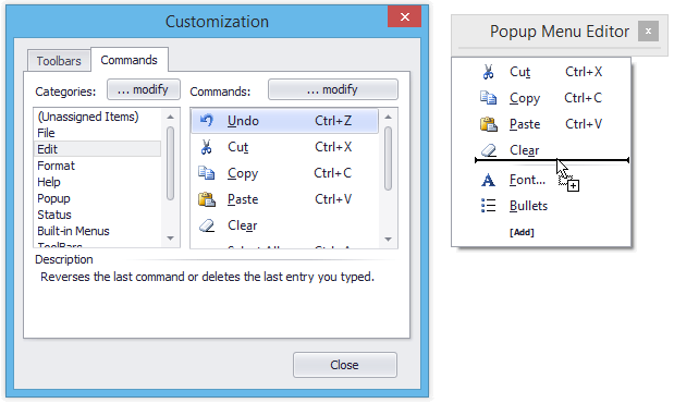 Popup Menus | WinForms Controls | DevExpress