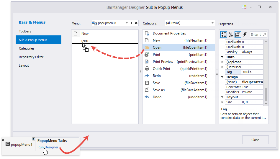 Menus | WinForms Controls DevExpress Documentation