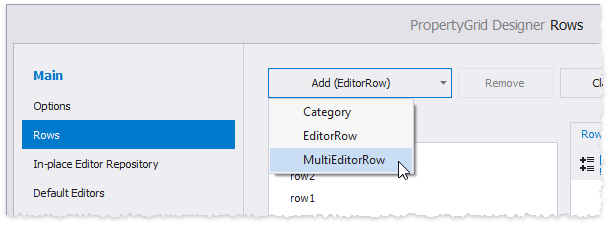 Property Grid - Add Multi-Editor Row