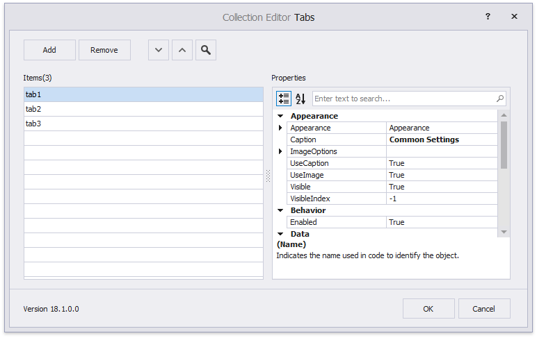 Property Grid - Tabs Collection Editor