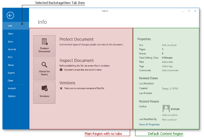 RecentControl - Main and Default Content Regions