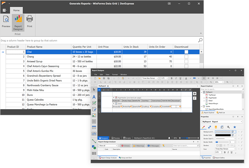 devexpress wpf gridcontrol treeview example