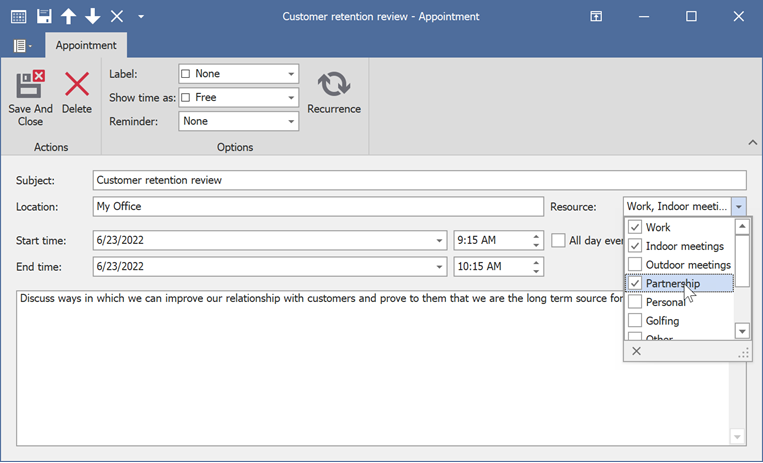 Resource Assignment with Appointment Form