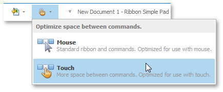 Ribbon - QAT Touch Selector
