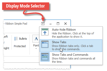 RibbonForm - Display Mode Selector