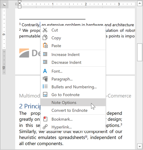 how to add footnote in rich text editor