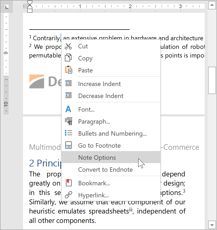 libreoffice difference between footnote and endnote