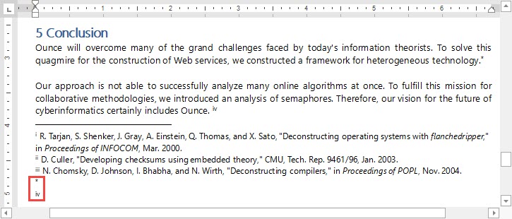 footnote vs endnote word