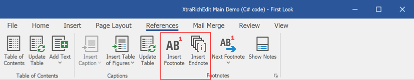 notes ribbon ui