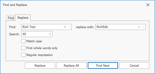 RTEFindAndReplaceReplaceDialog